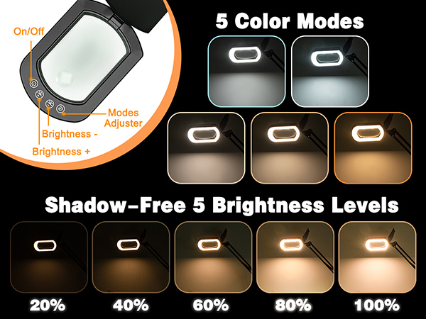 Magnifying Glass with Light and Clamp