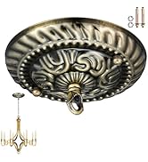 Homoyoyo Chandelier Canopy with Hook:Vintage Chandelier Ceiling Plate with Retro Pendant Light Ca...