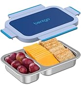 Bentgo Stainless Steel Snack Box - Leak-Proof, 2 Compartments, 2-Cup Capacity, Ideal for Kids 3+,...