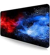 Large Extended Gaming Mouse Pad with Stitched Edges, Non-Slip Waterproof Rubber Base Mouse Pad fo...