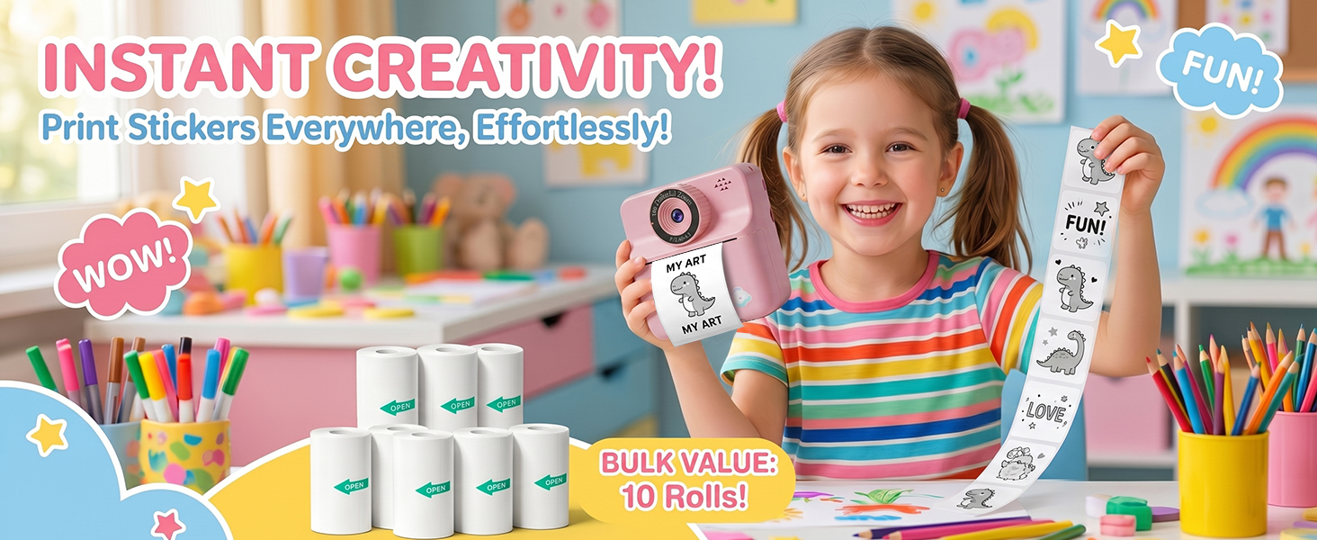 10 Rolls Sticker Paper