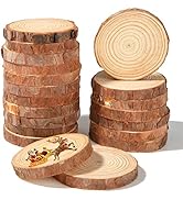 QTLCOHD Natural Wood Slices 50 Pcs 2.8-3.1 Inches Unfinished Wood Slices Undrilled Wooden Circles...
