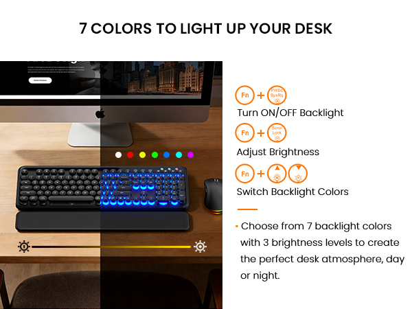 backlit keyboard and mouse