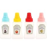 4Pcs Colorful Mini Cute Tomato Ketchup Bottle,Salad Dressing Tomato Containers Empty Ketchup and ...