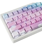 TYRIXKI ?PBT Keycaps - Double Shot Side Printed Gradient Pink Blue Keycap,135 Keys Shine Through ...