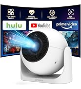 Portable Mini Projector with Bluetooth, 4K Compatibility, Auto Keystone Correction - White Body B...