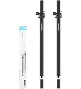 Vondynote Set of 2 Speaker Pole for Subwoofer Height Adjustable Fits M20 Threaded Mount and 35mm ...