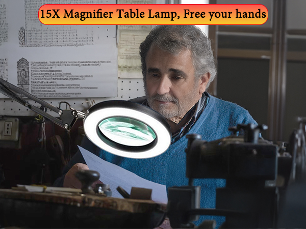 15X Magnifying table lamp