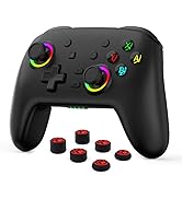 RALAN Wireless Black Pro Controller Compatible with Nintendo Switch/OLED/Lite, with LED Color Lig...
