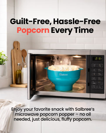 salbree silicone microwave popcorn popper, dishwasher safe, healthy choice, food-grade silicone