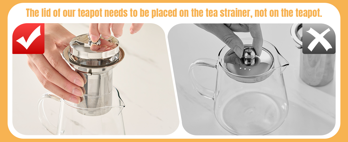 Glass Teapot Stovetop 18.6 OZ, Borosilicate Clear Tea Kettle