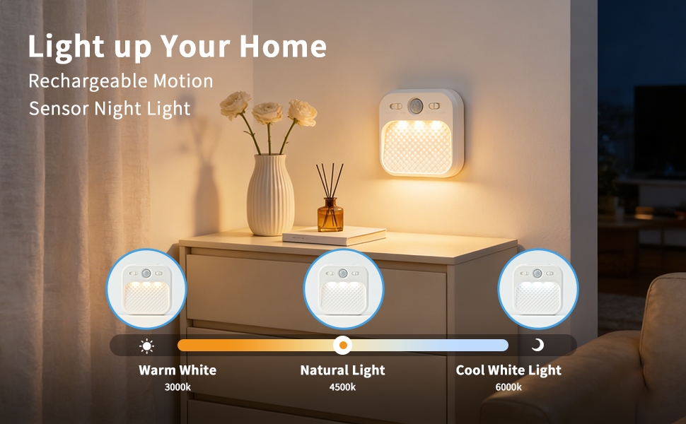 rechargeable night light motion sensor