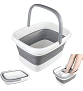 GIMWA Collapsible Foot Bath Soaking Tub, 4 Gallons (15L) Portable Foot Soaker with Massage Nodes,...