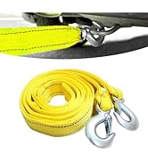 Foelony Heavy Duty Hooks Tow Straps with Storage Bag, 2" x 13.12ft Nylon Secure Emergency Car Tow...