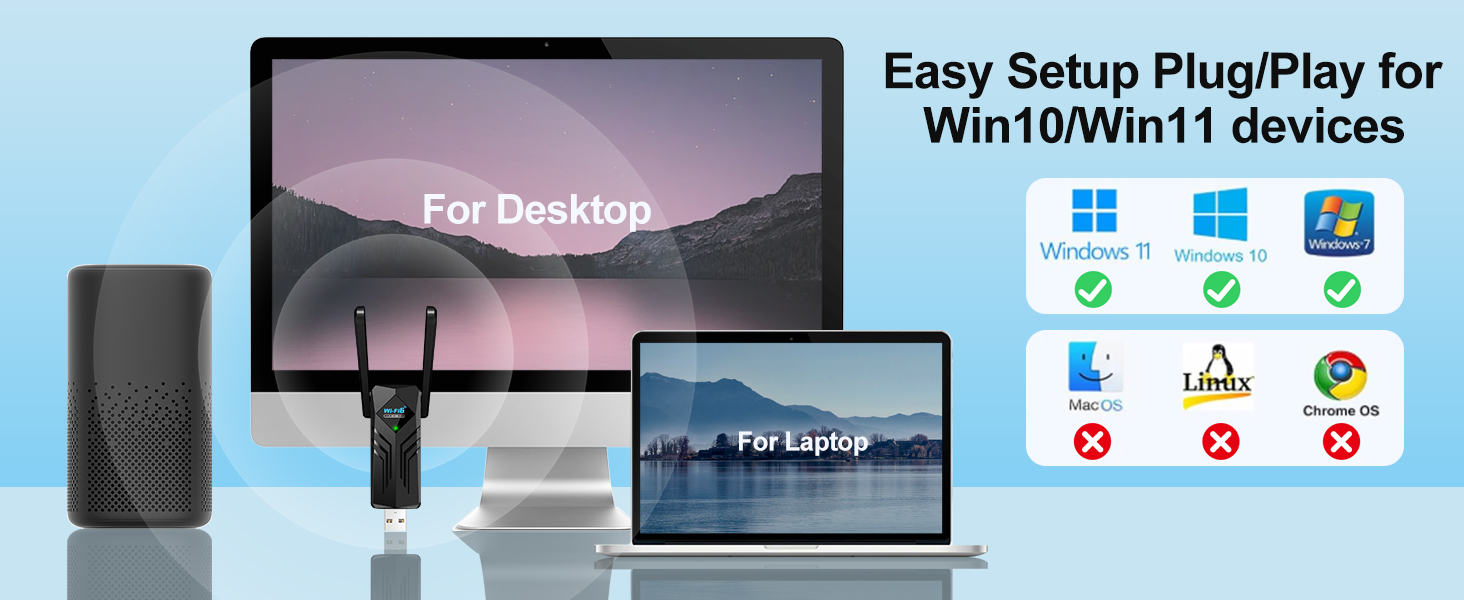 Wireless USB WiFi6 Adapte