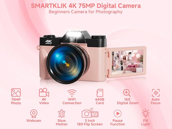 4K 75MP Digital Camera,cameras for photography,digital camera,digital cameras