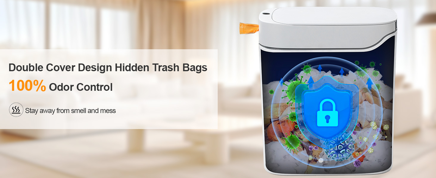 slim trash can bathroom 3.5 gallon trash can sensor