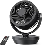 PNTCK Air Circulator Fan for Bedroom, Quiet Oscillating Table Fan with 4 Speeds, Remote Control, ...