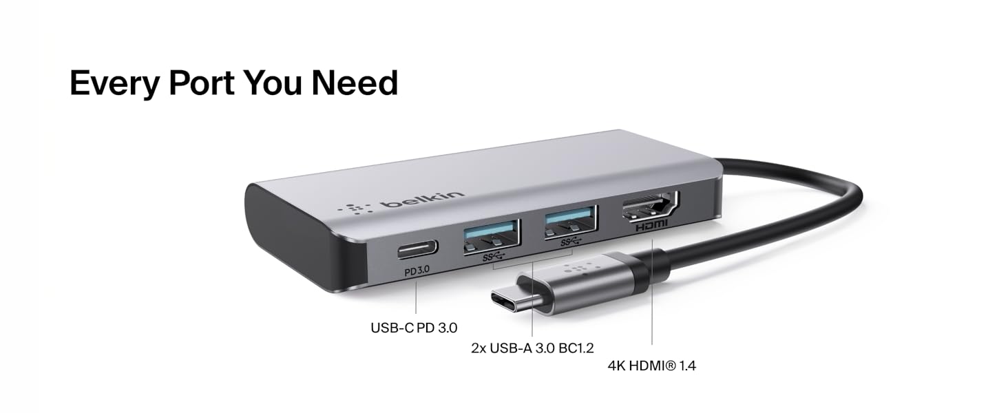 Belkin Connect USB-C 4 in 1 Multiport Hub