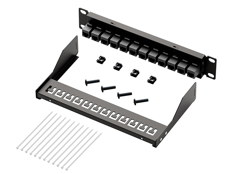 24 Port RJ45 Through Coupler 1U Cat6 Patch Panel