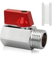 FOWSRHRG 1/2" Brass Mini Ball Valve with PTFE Sealing Tape, NPT Thread Female and Male Shut-Off V...