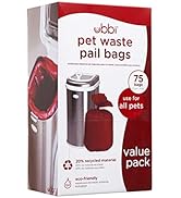 Ubbi Pet Waste Pail Bags, Cat Litter Box Cleaning Solution, 75 Count Value Pack