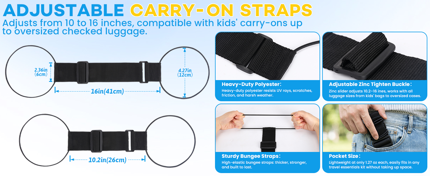 Adjustable Luggage Straps for Suitcases