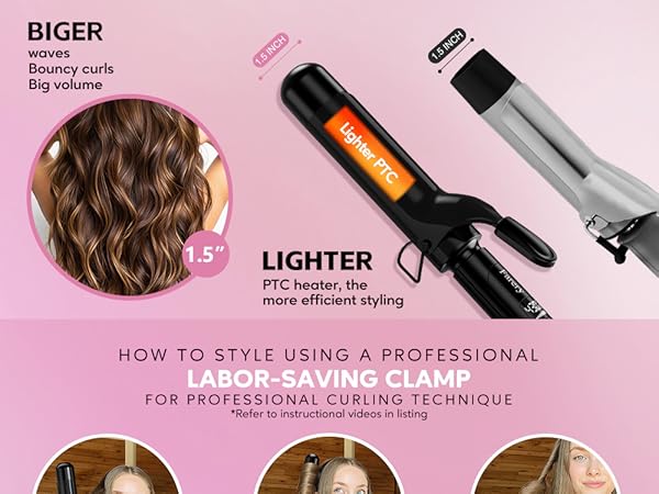 curling iron 1.5 INCH