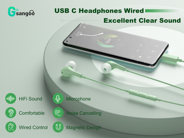 usb c wired headphones