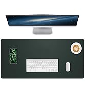 NUOYOU Large Desk Mouse Pad Protector, Stitched Locking Edge Non-Slip PU Leather Desk Mat Laptop ...