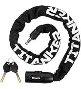 Titanker Heavy Duty Bicycle Lock Chain with Keys - 3 Feet Anti-Theft Lock for Bikes, Motorcycles,...