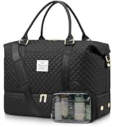 Women Weekender Travel Duffle Bags: Duffel Overnight Bag with Shoe Compartment Large Carry on Tot...