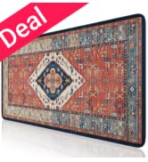 iCasso Rug Desk Mat Retro,Extra Large Desk Pad Non Slip,XXL Keyboard Mat for Home,Long Extended G...