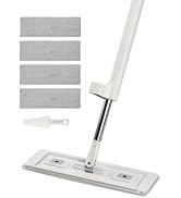 VEVOR Flat Mop, Self Wringing, Microfiber Floor Cleaner with 4 Reusable &amp; Washable Pads for Dry &amp;...