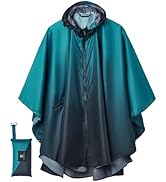 SaphiRose Rain Poncho Jacket Coat Hooded for Adults with Pockets