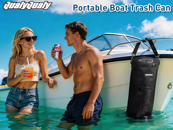 portable boat trash can 