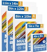 FIXSMITH Canvas Boards for Painting 18 Pack, Multi Pack- 4x4, 5x7, 8x10, 9x12, 11x14 Inches, 100%...