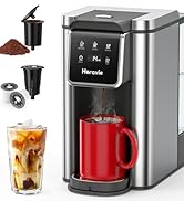 Single Serve Coffee Maker for K-Cup Pod and Grounds, Hot and Iced Coffee Maker, Stainless Steel C...