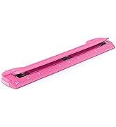 3 Hole Punch Pink, Portable Hole Puncher for 3 Ring Binder, 5 Sheets Capacity, Removable Chip Tra...