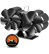 Wood Stove Fan Heat Powered, 12 Blade Fireplace Fan Non-Electric, Thermoelectric Fan EcoFan for W...