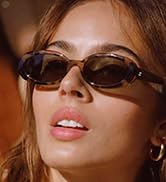 Breaksun Retro Oval Sunglasses for Women Men Fashion Small Oval Sunglasses 90s Vintage Shades