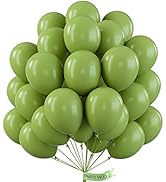 PartyWoo Retro Green Balloons, 50 pcs 12 Inch Olive Green Balloons, Latex Balloons for Balloon Ga...