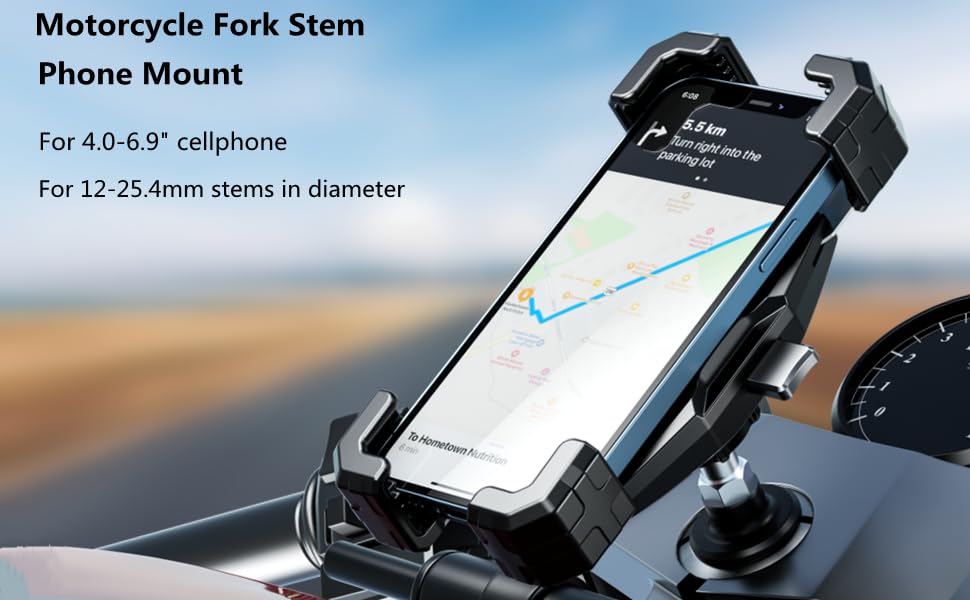 motorcycle phone fork stem mount