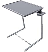 Adjustable TV Tray Table - TV Dinner Tray on Bed &amp; Sofa, Comfortable Folding Table with 6 Height ...