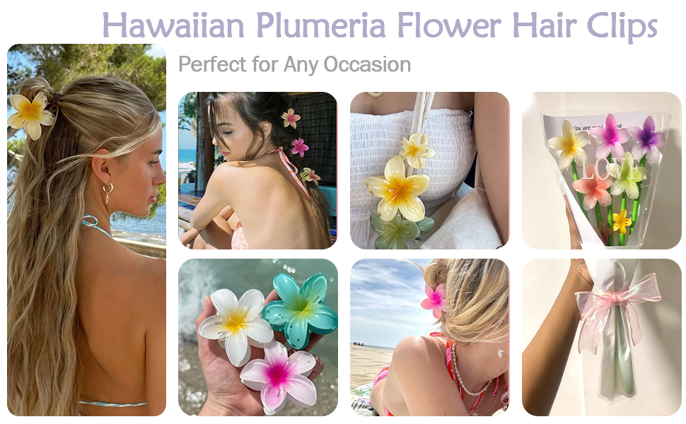 Hawaiian Flower Hair Clips