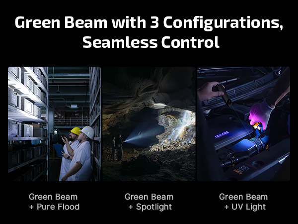 Green Beam is combined with other light sources for electricians and construction workers