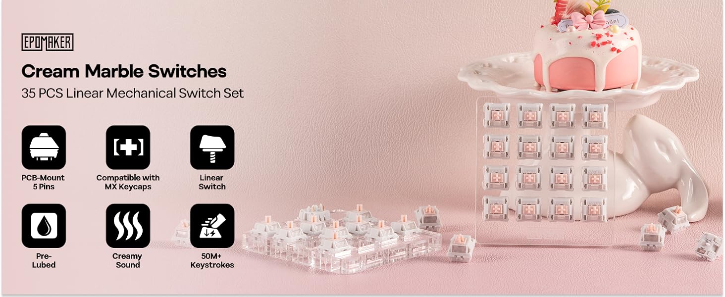 EPOMAKER Cream Marble Linear Mechanical Switch