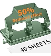Heavy Duty 3 Hole Punch, 40-Sheet Heavy Duty Paper Punch, 50% Reduced Effort 3-Hole Punch, AFMAT ...