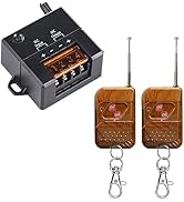 VONVOFF DC12V Remote Switch,10A Relay RF Remote Control Switch,DC12V/24V/72V 328ft Long Range Wir...