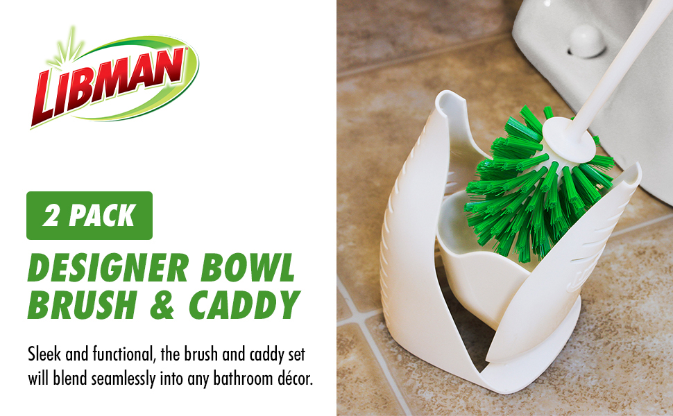 Designer Toilet Bowl Brush and Caddy Holder Set